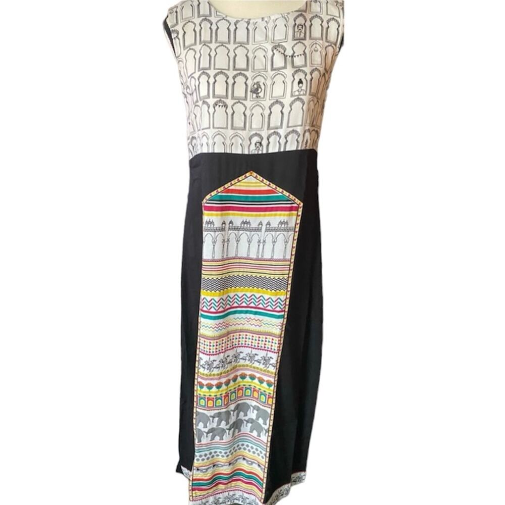 W Women’s Boho Hippie Free Spirit Black Maxi Dress Size 8